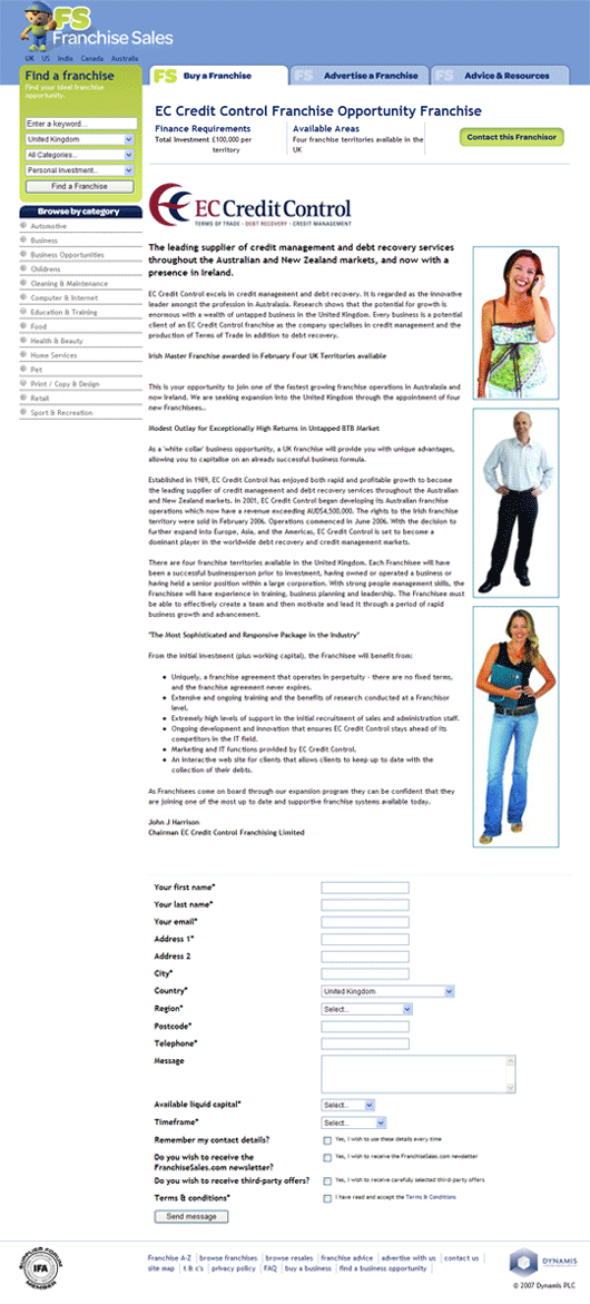 An example of a brochure page