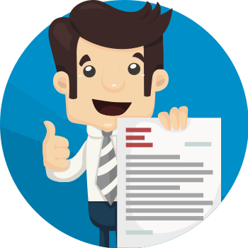 Man holding contract illustration